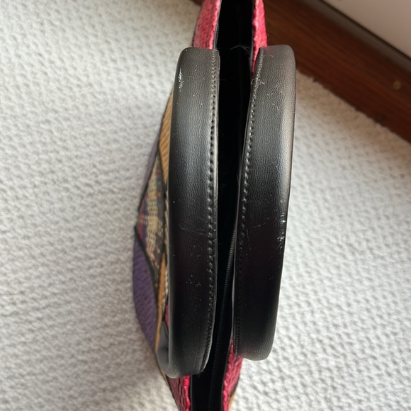 Straw Bag  Small tote  shoulder bag  Multi  Color  NWOT   Coated straw  Plastic - Picture 3 of 13